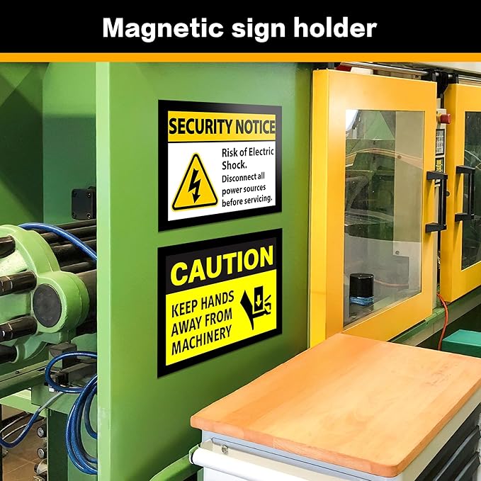 20-Pack Magnetic Sign Holders 8.5 x 11 - Magnetic Frames for Fridge & Metal Surfaces - File/Document/Paper Holders, Picture & Poster Display Frames for Home, Office, Store