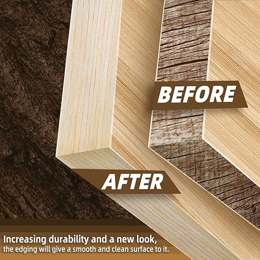 GSCIT Club Oak Edge Banding, 1/2 inch x 25ft roll of Veneer Edge Banding Preglued Flexible, Real Wood Tape Banding Plywood