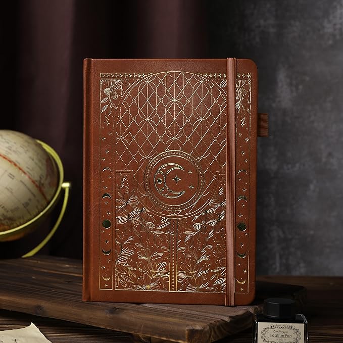 TIEFOSSI Bullet Dotted Journal Notebook, 160gsm 256 Numbered Thick Paper, A5 Hardcover Dotted Grid Diary for Women Men Work Writing, Bullet Dot Journaling, Drawing, 5.8 x 8.3 in