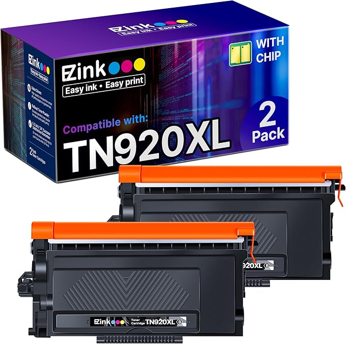 E-Z Ink TN920XL TN920 Toner Cartridge HL-L6210DW: Compatible for Brother TN-920XL TN-920 High Yield to Use with HL-L6210DW HL-L5210DW HL-L6210DWT HL-L5210DN HL-L5210DWT (2 Black, with Chip)