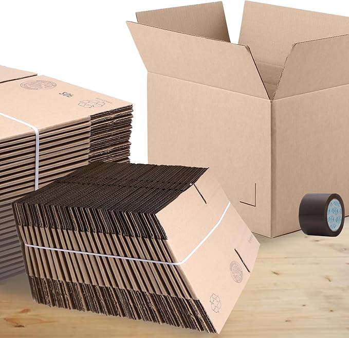 The Boxery 14"x14"x10" Brown/Kraft Corrugated Cardboard Shipping Boxes 25-Pack | Mailing, Packing, Moving & Storage for Business/Home – Durable - Eco-Friendly, Recyclable - Made in the USA