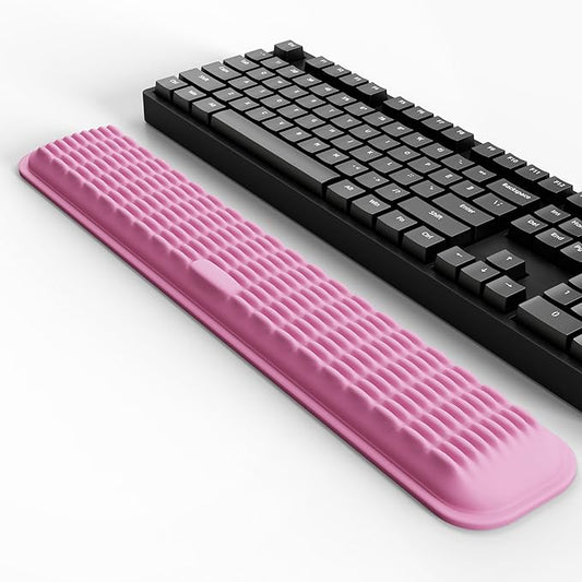 MEKASS Keyboard Wrist Rest, Soft Memory Foam Wrist Support for Keyboard, Keyboard Hand Rest Pad for Wrist Pain Relief, Keyboard Wrist Guard for Long Hours of Work, Gaming, Studying（Pink）