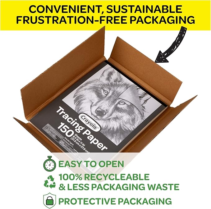 Crayola Tracing Paper 8 1/2” X 11”, Transparent Vellum Paper for Tracing Pads, 150 Sheets [Amazon Exclusive]