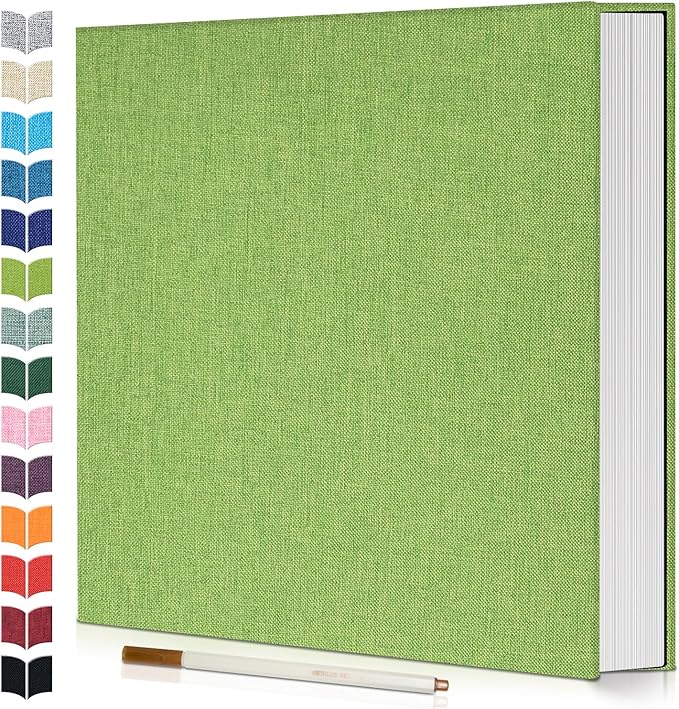 Photo Album Self Adhesive Scrapbook,Large Photo Book for 4x6,5x7,8x10 Pictures,DIY Album for Baby Wedding Family Travel Birthday,with Metallic Pen and Scraper