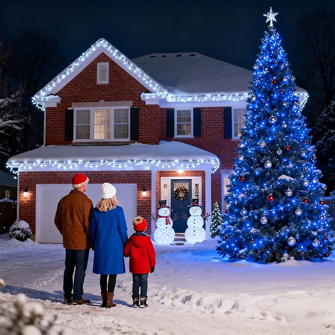 1500 LED Christmas Lights Outdoor with 12 Modes, 470FT Green Wire Christmas String Fairy Lights with Timer & Dimmable, Waterproof Twinkle Tree Lights for House Patio Party Wedding Xmas Decor, Blue