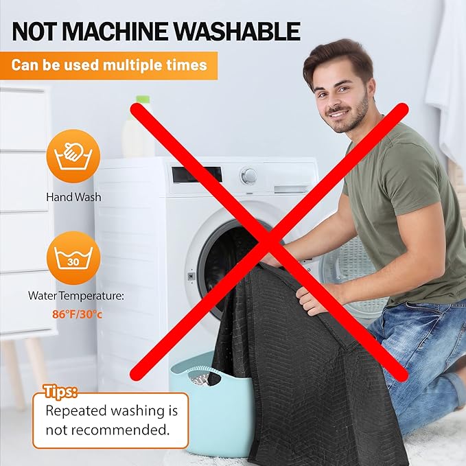 12 Moving Packing Blankets 80 x 72 Inches (65 lb/Dozen) Heavy Duty Moving Pads for Protecting Furniture Professional Quilted Shipping Furniture Pads