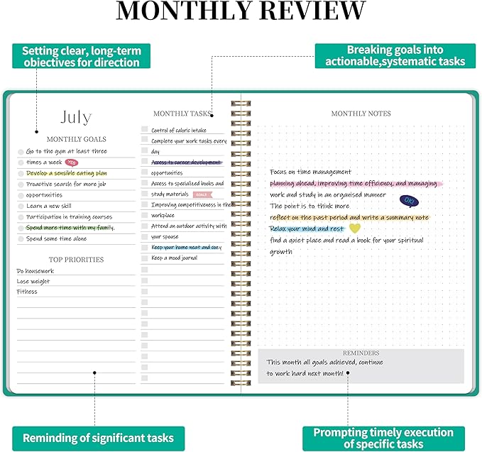 Monthly Planner 2025-2027 - 2 Year Monthly Planner Calendar 2025-2027, July 2025 - June 2027, 7.3" * 9.5", 24 Months Calendar Planner with Waterproof Cover＆Spiral Bound, for Office, School Home Planning