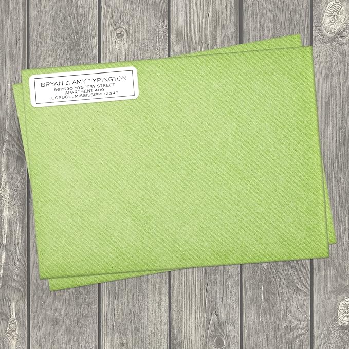 Simple Modern Outline Rolled Address Labels/Roll of 250 Square Box Personalized Address Labels/Designer Return Address Stickers in Elegant Plastic Dispenser