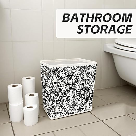 4.5 Gallon Bamboo Basket, Cute Toilet Paper Storage, Decorative Magazine Basket, Holder, Organizer, for Pantry, Office, Bedroom, Bathroom, Dorm, Living Room, Cabinet, Kitchen