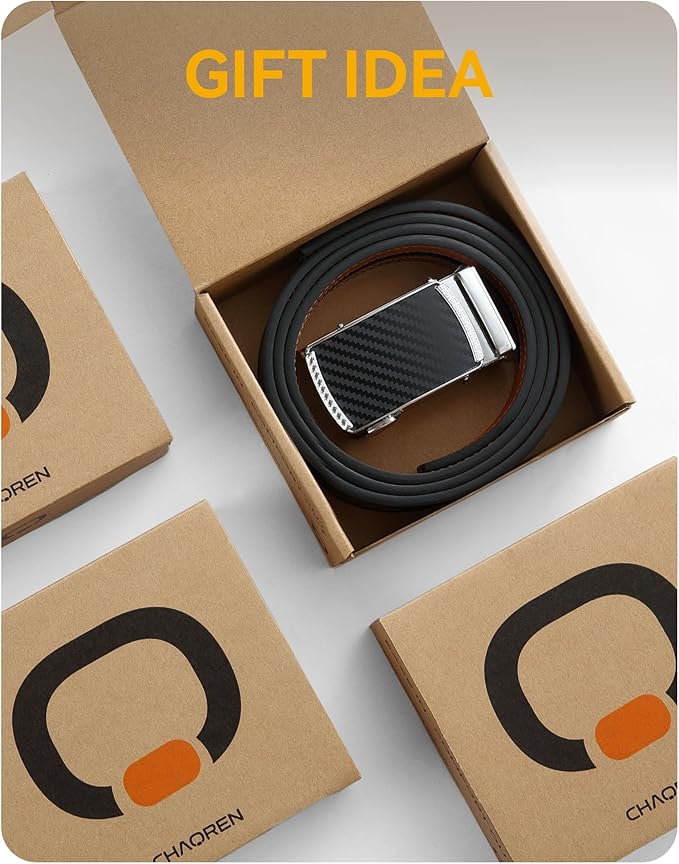 CHAOREN Mens Belt Leather Ratchet Belt - Customizable Fit, Effortless Style (35mm)