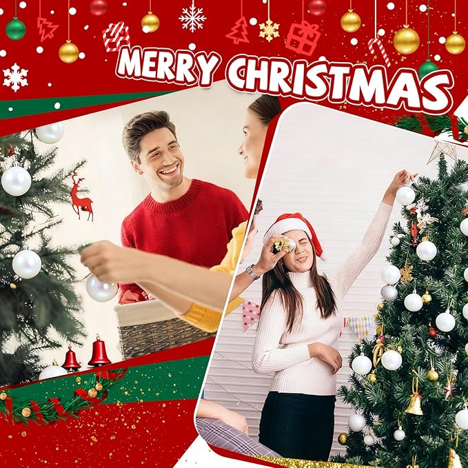 40 Pcs Christmas Ball Ornaments 4 Inch UV Resistant and Waterproof Shatterproof Shiny Plastic Christmas Tree Hanging Ornaments Decoration for Indoor Outdoor Holiday Party(Matte White)