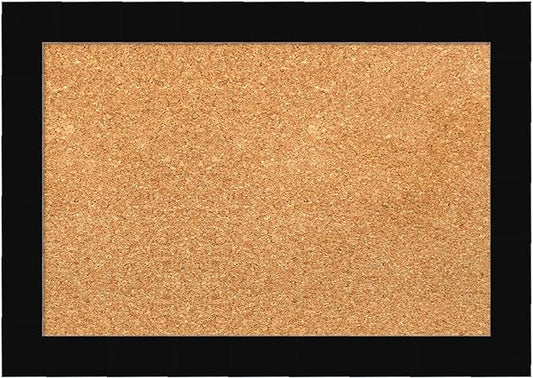 Amanti Art Natural Cork Board for Wall, 15x21 Vision Board with Black Wood Frame, Small Corkboard Office Decor for Home Organization, Modern Corkboard Pinboard to Display Items for Home Organization