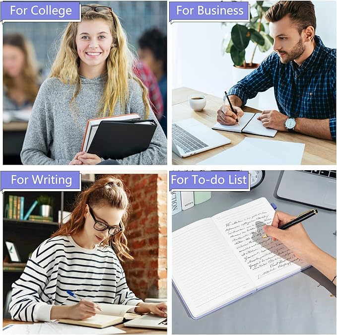 CAGIE Purple Journal Notebook for Women Men 320 Pages 100 Gsm Paper Thick Lined Journaling Notebooks A5 Leather Journals for Writing Hardcover Journal SuppliesDiary, 5.7x8.3 In