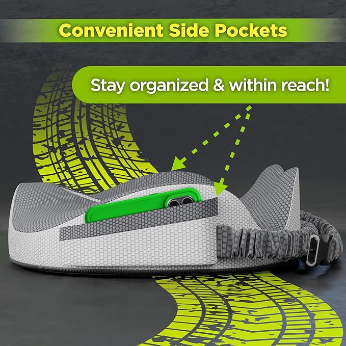 XL Truck Seat Cushion for Truck Driver Seat Cushion - Upgraded Back Support, CertiPUR-US® Certified - Thick Memory Foam, Pain Relief for Hours of Driving, Trucker Approved Big Rig - Gray