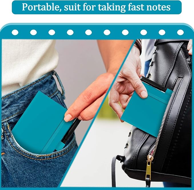 Laumoi 36 Sets Pocket Notebook Journals with Pens A6 Cute Small Journal Notebook Ruled Lined Mini Notepad Hardcover Executive Notebooks Set with Pen Holder for School Office, 3.7 x 5.7 Inch (Blue)