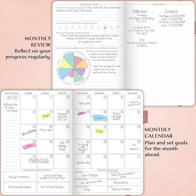 Legend Planner Hourly Schedule Edition – Deluxe Weekly & Daily Organizer with Time Slots. Time Management Appointment Book Journal for Work & Personal Life, Undated, A5 Hardcover – Rose Gold Gold