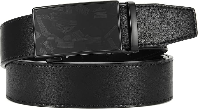 CHAOREN Mens Belt - Mens Ratchet Belt Leather 1 3/8" for Dress Pant - Micro Adjustable Belt Fit Everywhere