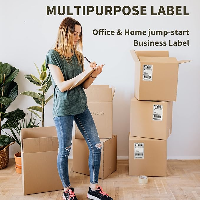 L LIKED 200 4x6 Thermal Labels Fanfold, Direct Thermal Shipping Labels - Perforated and Strong Adhesive