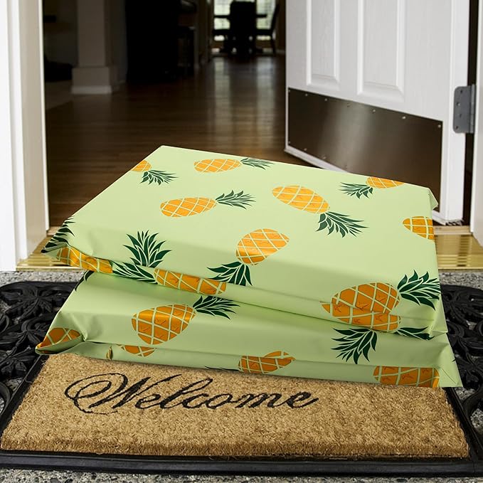 Poly Mailers 12x15.5 Inch 50 Pcs - Pineapple printed Shipping Bags, 2.4mil Thickness, Waterproof and Tear Resistant Mailing Envelopes, Self-Sealing Packaging Bags for Small Business