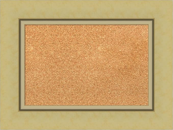 Amanti Art Natural Cork Board for Wall, 18x24 Vision Board with Gold Frame, Small Corkboard Office Decor for Home Organization, Casual Corkboard Pinboard to Display Items for Home Organization in