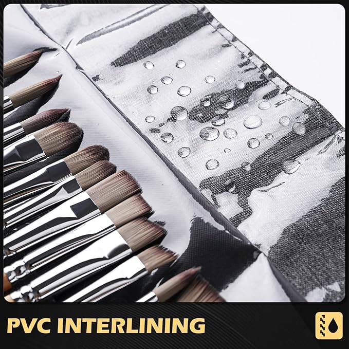 Acrylic Paint Brush Set, Golden Maple 25 PCS Paint Brushes for Acrylic Painting Oil Watercolor & Canvas,Enhanced Synthetic Brush Set with Cloth Roll and Palette Knife