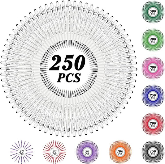 Max 500 Pcs Personalized Pens Bulk, Custom Pens with Free Engraving, Customized Stylus Tip Ballpoint Pen with Your Name Massage Text for School Office Business Graduation Anniversaries-250 Packs