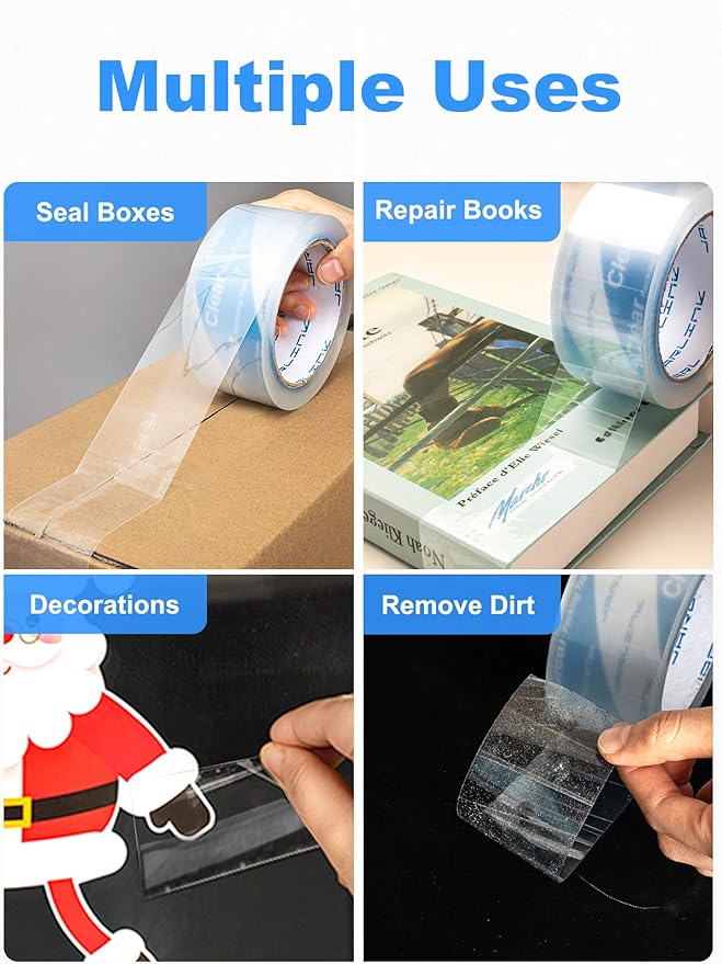 JARLINK Clearer Packing Tape 12 Rolls, Heavy Duty Packaging Tape for Shipping Packaging Moving Sealing, 2.7mil Thick, 1.88 inches Wide, 60 Yards Per Roll, 720 Total Yards
