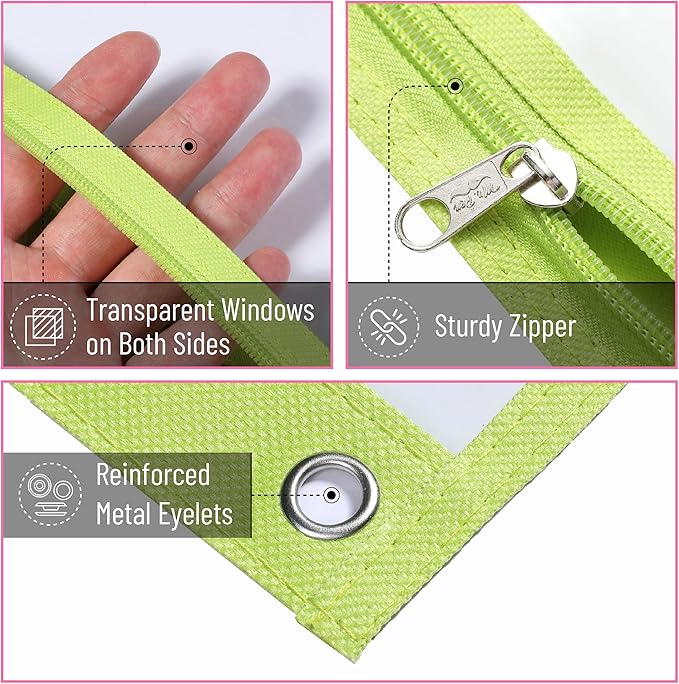 Mr. Pen- 5 Pack Colorful Pencil Pouches with Zipper, Clear Window, Binder Pouch