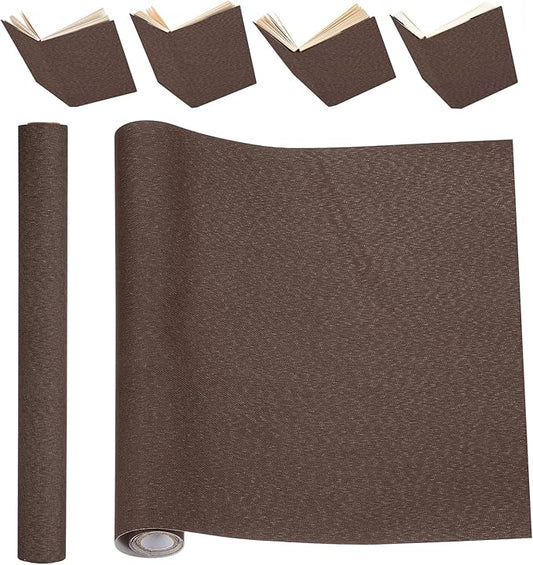 PATIKIL Book Binding Cloth, 51 x 11 Inches Book Cloth for Binding Repairing Fabric Surface Paper Backed Bookbinding Supplies, Dark Brown
