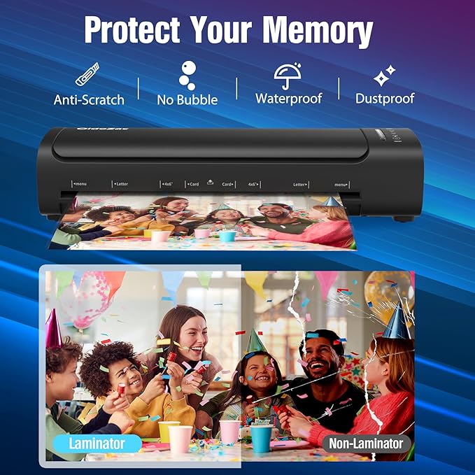 Laminator Machine 13 Inch, 60s Quick Warm-Up Never Jam Laminating Machine with 52 Laminating Sheets, 9 in 1 A3 Thermal Machine Hot & Cold with Paper Trimmer Corner Rounder for Office School Home Use