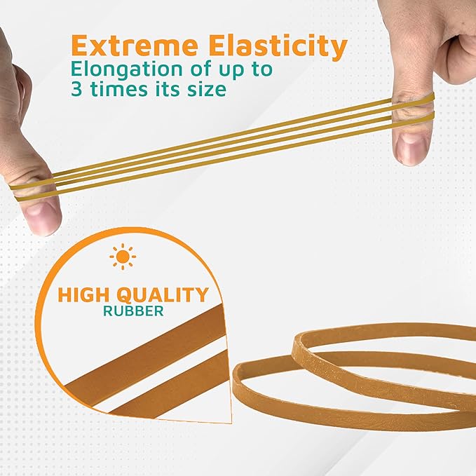 PlasticMill Rubber Bands - #33 Size - Natural Rubberbands - 1LB/500 Count.