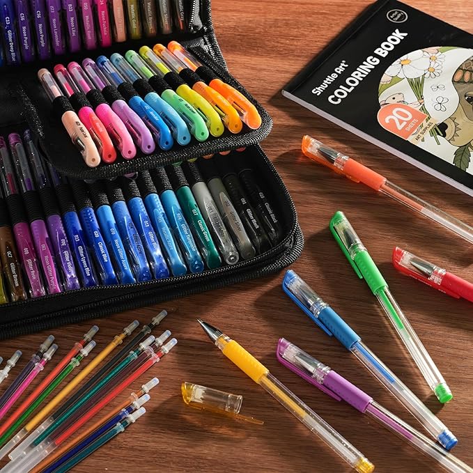 Shuttle Art Gel Pens, 120 Pack Gel Pen Set 60 Colored Gel Pen with 60 Refills for Adults Coloring Books Drawing Doodling Crafts Scrapbooking Journaling