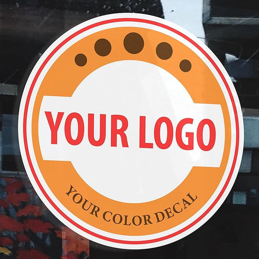 Custom Logo Decals & Stickers – Personalized Vinyl Business Signs – Waterproof Full Color Window & Wall Decal for Storefront, Office, Car, Door, Home