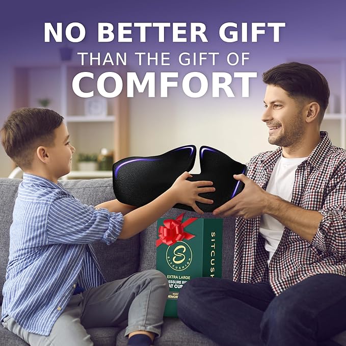 Pressure Relief Seat Cushion for Tailbone Pain – X Large Office Chair Cushion for Back Pain, Coccyx & Sciatica Pain Relief Pillow. Memory Foam Seat Cushions for Office Chairs + Extra Cover (Green)