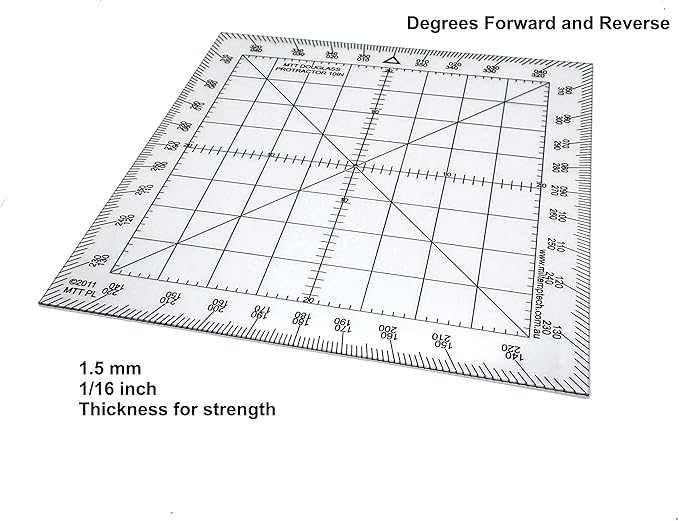 Douglas Protractor Graduated in Degrees for Angle Measurements and map Plotting for Outdoor, Marine or air Navigation, Hiking, Orienteering and Survival