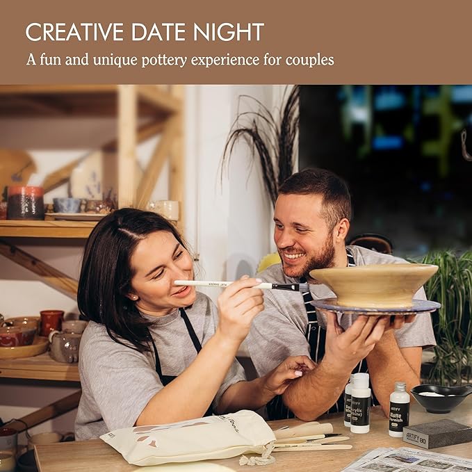 ARTIFY Air Dry Clay Kit for Adults, DIY Pottery Craft Airdry Tool Kit at Home, Art Hobby Clay Sculpting Modeling Making, Date Night Couples Family Beginners Birthday Gifts