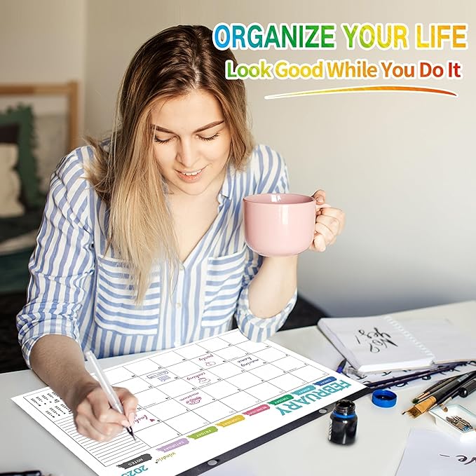 Desk Calendar 2026 Wall Calendars, July 2025 - December 2026 Monthly Planner Paper Office Desktop 17"X 12", Months Planning and Organizing Home, School, Office, Holiday, Vacation