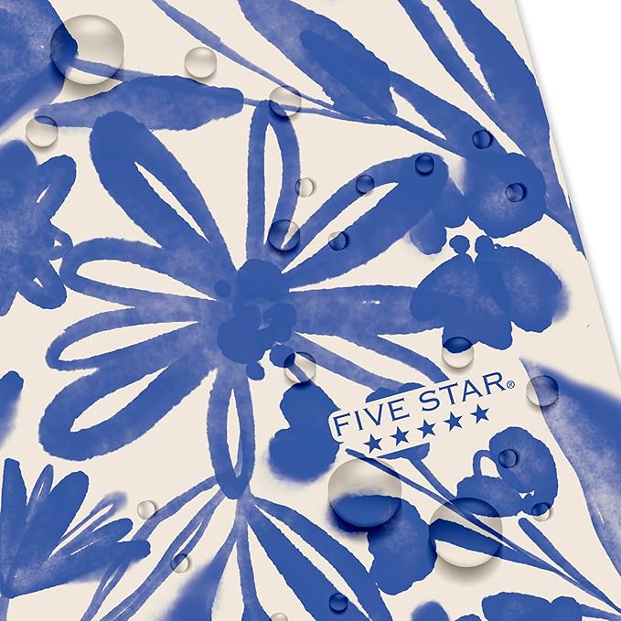 Five Star Spiral Notebook + Study App, 2 Pack, 1 Subject, College Ruled, 8-1/2" x 11", 80 Sheets, Fights Ink Bleed, Water Resistant Cover, Soft Petals (820331F-ECM)