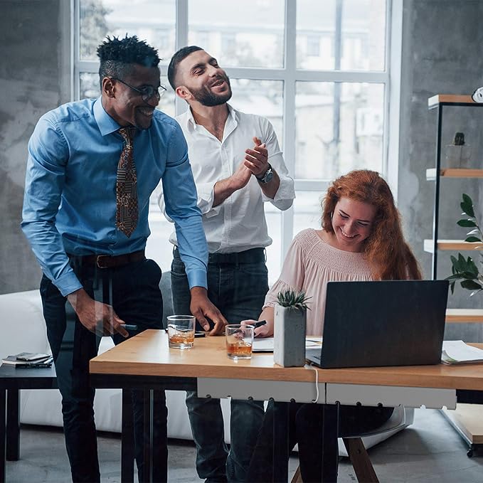 PAMO Cable Management Under Desk for Easy mounting Under-Table I Set of 2 - with 10X Cable Ties I Desk Organizer for Office/Home Office Table Thoughtful Cable Tray Holder