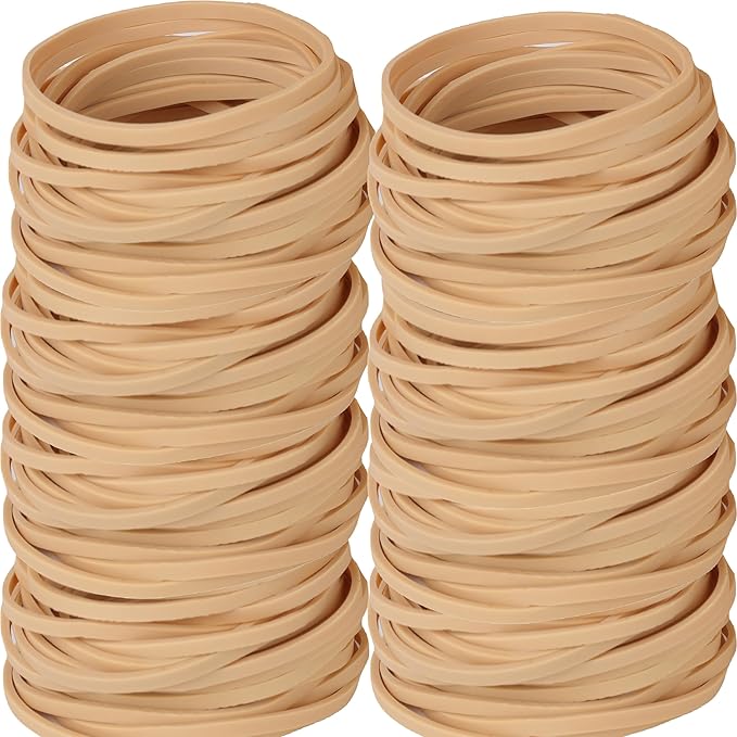 Rubber Bands 210Pcs Size32 Elastic Band Beige Small Rubber Band For Office Home Supplies(3" x 1/8'')