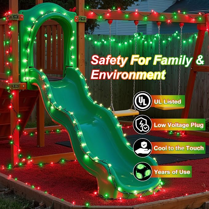 1500 LED 470FT Christmas String Lights Outdoor, 12 Pro Modes and Timer Memory & Brightness, Plug in Waterproof Clear Wire Twinkle Light for for Xmas Yard Tree Wedding Party Decor (Red & Green)