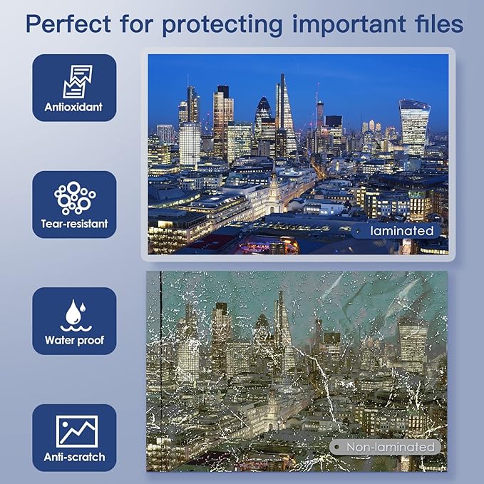 MAXDONE Premium Clear Thermal Laminating Pouches 50-Pack Laminating Sheets for Laminator A3 A4, 3 Mil（80 Mic） Thickness for Extra Protection