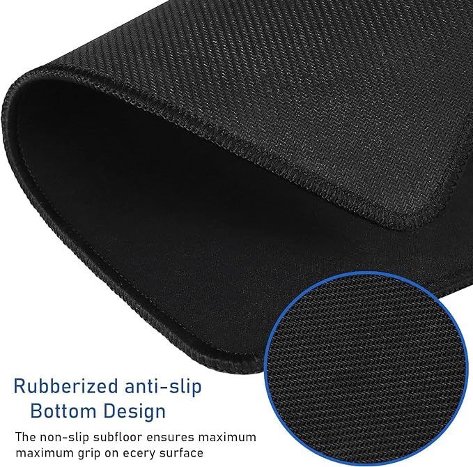 Large Mouse Pad, (31.5X11.8In) Durable Non-Slip Natural Rubber Base Desk Mousepad with Stitched Edges, Waterproof Computer Keyboard Pad Mat for Esports Pros/Gamer/Desktop/Office/Home - Black
