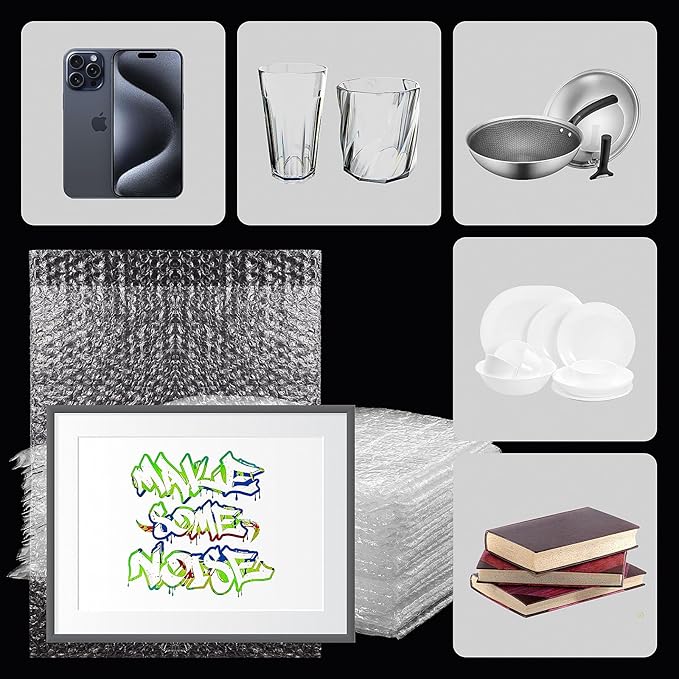 100PCS Clear Bubble Pouches Wrap Bags, 8 x 12 Inch Bubble Out Bag Pouch for Packing & Shipping, Double Layer Bubble Cushion Wrap Bags Protective Bubble Pouches Bags for Moving and Storage