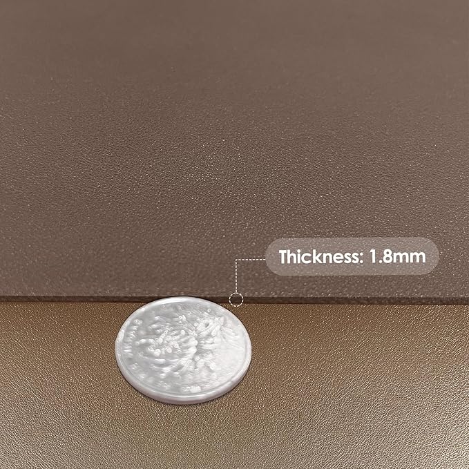 Leather Table Cover,1.8mm Thick,36x72 Inch Table Protector,Table Protector for Dining Room Table,Dining Table Cover,Table Cover Protector,Dining Table Pad(Mud Color+Champagne Gold,36x72)