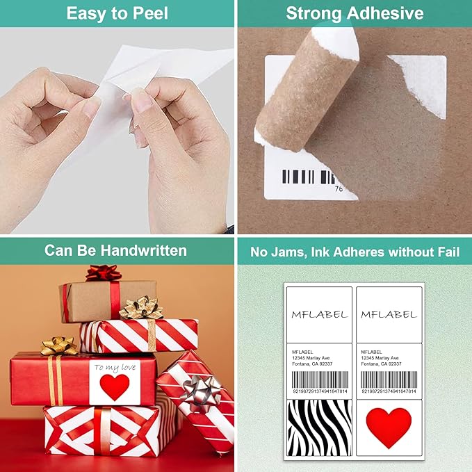 MFLABEL 3-1/3" x 4" Shipping Address Sticker, FBA Labels, 6-UP Sticker Label, White Shipping Label, Easy to Peel, Address Paper for Laser/Ink Jet Printer, 6 Per Page (1800 Labels, 300 Sheets)