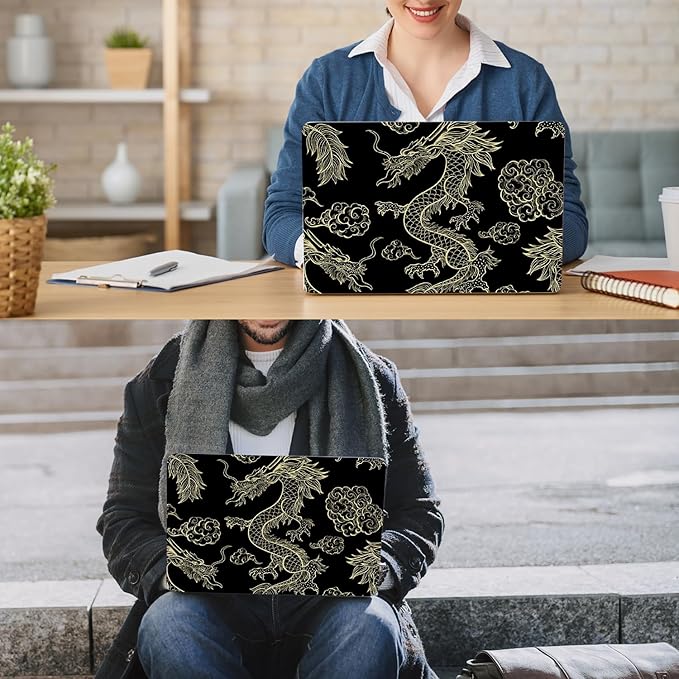 Compatible with MacBook Pro 13 Inch Case M2/M1 2025 2022-2017 A2338 A2289 A2251 A2159 A1989 A1706 A1708 Plastic Hard Shell Case&Keyboard Cover&Mac OS Keyboard Sticker (Dragon)