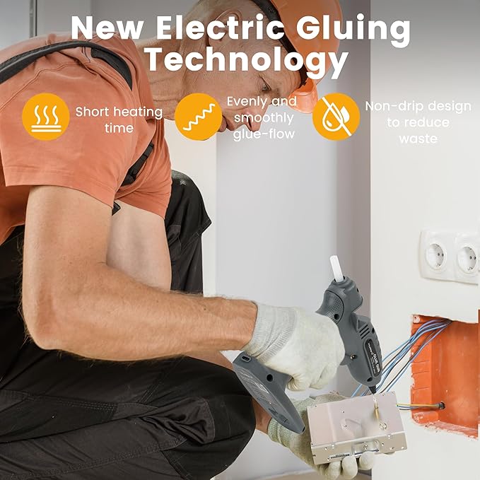 MULWARK Rechargeable Cordless Hot Melt Glue Gun Fast Preheating Mini Glue Gun Kit with 30 Premium Glue Sticks, Nozzle Cap, and Wireless Design for Crafts, DIY Projects & Repairs