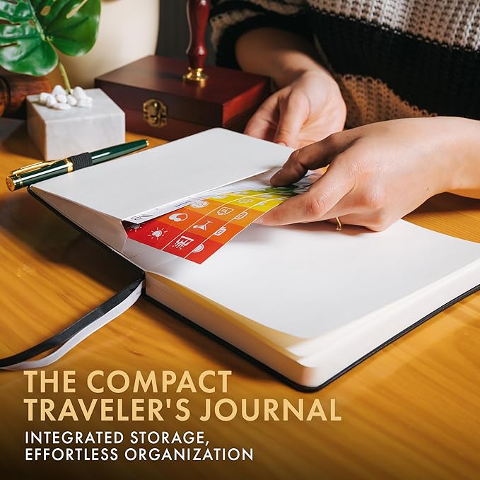 Wordsworth & Black A5 Bullet Dotted Journal 216 Dotted Pages, Hardcover Grid Dot Leather, 120 GSM Paper, Journaling Notebook for Work & Sketching, Journals for Women, Men - Gifts Box Included Black