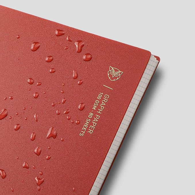 EMSHOI Graph Paper Spiral Notebook 7.48" x 10.15", 2 Pack 320 Pages B5 Large Graph Notebook with Sticky Notes, 100gsm Thick Grid Paper, Plastic Hardcover Journals for Writing Engineering Graphing